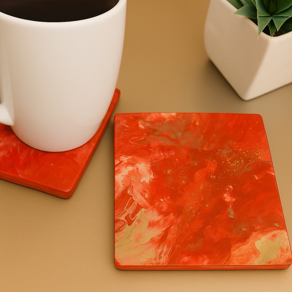 Custom Made-to-Order Abstract 4-Count Coasters – Personalized Art Gift