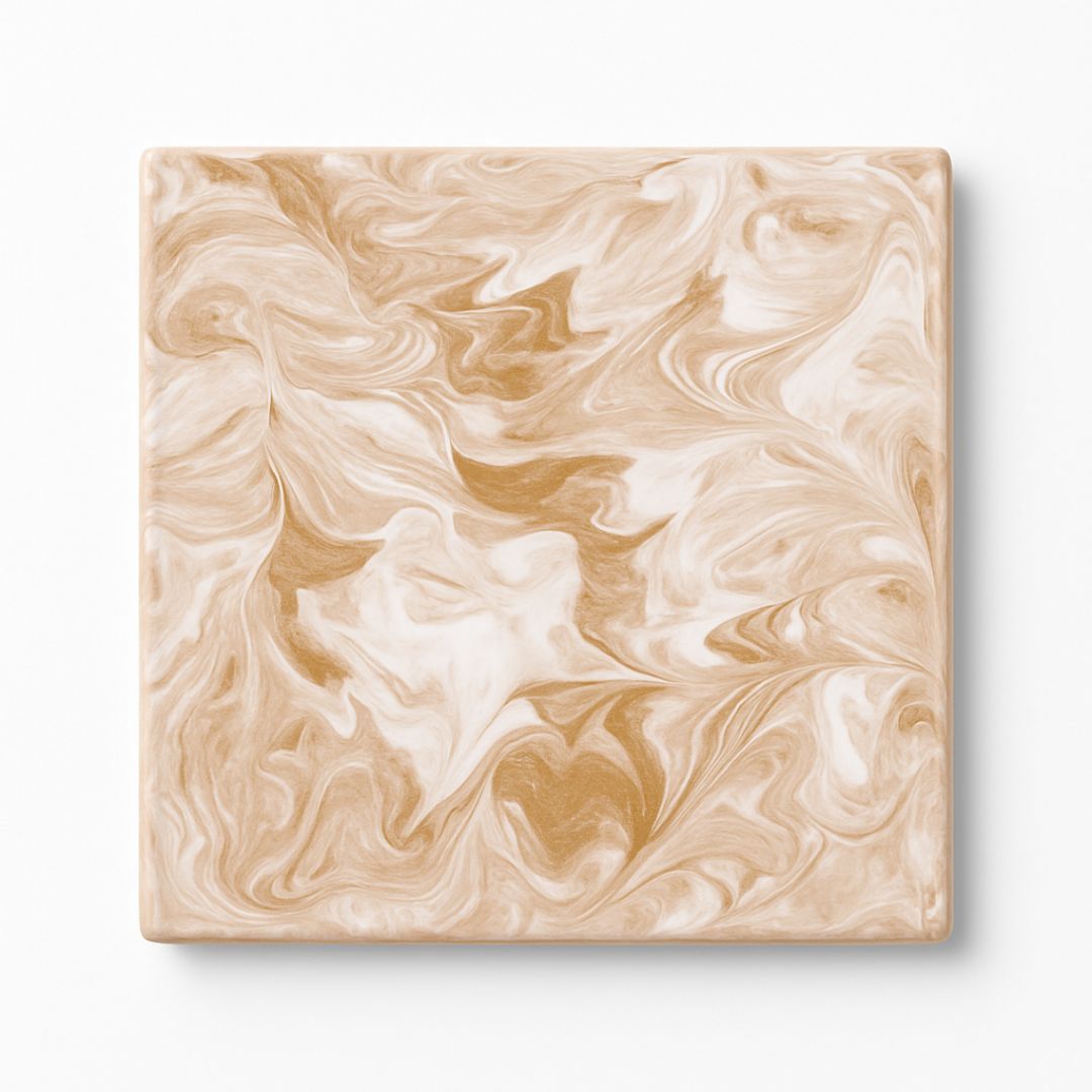 Elegant Gold and Cream 4-Count Coasters – Satin Finish Drink Coasters to Protect Table Surfaces